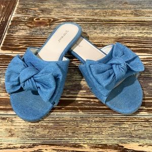 Denim Bow Sandals